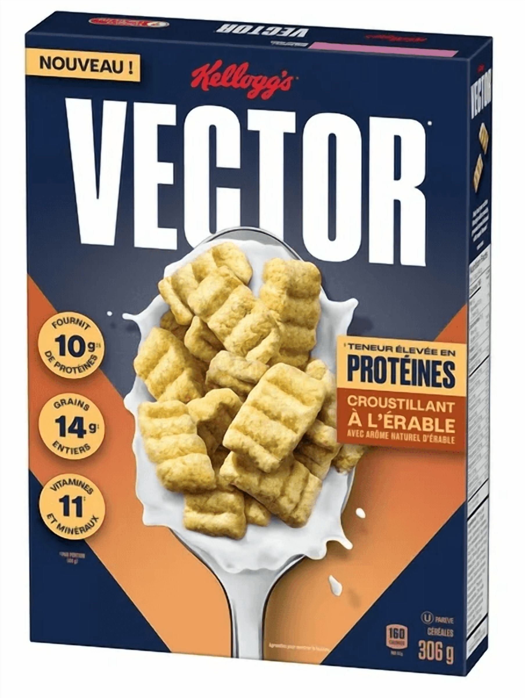 Kellogg's Vector Protein Maple Cereal, 306g (4 Pack)