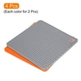 thumbnail image 3 of Uxcell Silicone Trivet Mat 4pcs. Hot Pot Holder Hot Pads for Countertop, Heat Resistant Coasters-Orange+Light Grey, 3 of 5