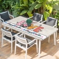 thumbnail image 2 of Spring Easter Table Cloths for 5 Foot Rectangle Tables, Colorful Gnomes Rabbits Eggs Flowers Love Beige Patio Waterproof Elastic Fitted Tablecloths, Washable Rectangular Table Cover for Camping, 2 of 8