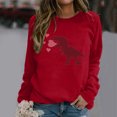 thumbnail image 3 of Gibobby Sudadera sin capucha y ocio Blusa de manga larga con cuello redondo y estampado del día de San Valentín para mujer (estilo 01)(Rojo, XXL), 3 of 4
