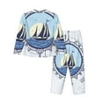 thumbnail image 2 of Kll Not All Who Wander Are Lost2 Print Women'S Long Sleeve Pajamas With Pants Sleepwear Loungewear 2 Set-Medium, 2 of 9