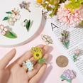 thumbnail image 3 of 20Pcs 10 Styles Flower Enamel Pins Flowers Brooch Pin Bulk Metal Alloy Cartoon Plants Floral Sunflower Tulip Orchid Lapel Brooches for DIY Badges Clothing Jacket Bags Decoration Accessories, 3 of 6