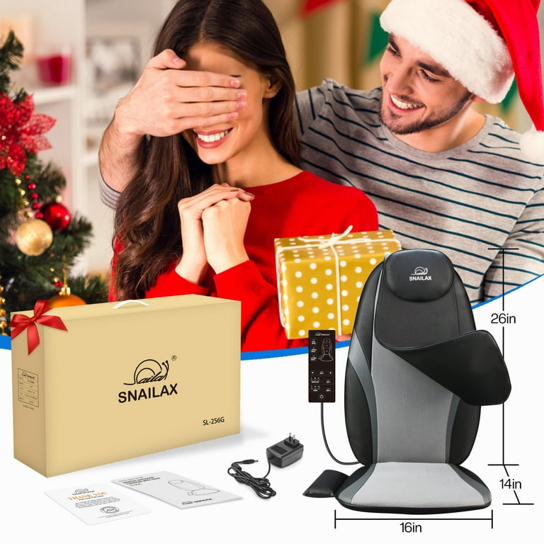 Snailax Shiatsu Neck and Back Massager with Heat, Deep Kneading Massage Chair  Pad, Seat Cushion Massager with Gel, Gifts 