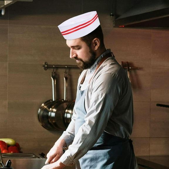 HOOWIFFY Red Chef Hat Unisex Comfortable and Kitchen Cap for Home Cooking and