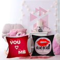 thumbnail image 5 of Valentines Day Decoration Pillow Covers 18x18 Inch Set of 4 Black Red Heart Love Quotes Words Throw Pillow Cases Cotton Linen February 14 You N Me World Kiss Day Home Decor Cushion Cover, 5 of 6
