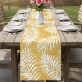 thumbnail image 4 of Palm Leaves Yellow Table Runner 90 Inches, Summer Botanical Coastal Tropical Bed Runner Dresser Scarves Tabletop for Indoor Outdoor Parties/Ceremony/Banquet, 13" x 90", 4 of 9