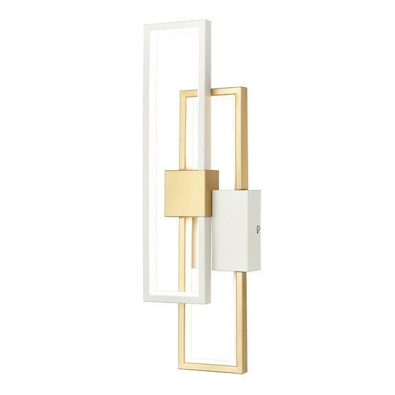Valkria Brass Modern LED Wall Sconce Rectangle  Flush Mount Wall Light