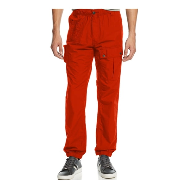 Pantalones Cargo Casuales Relajados Sean John para Hombre Rojo 38W x 30L