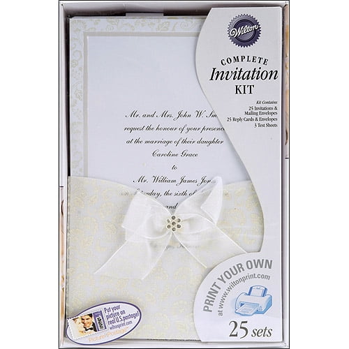 Wedding Invitation Kit Print Your Own 25 Sets Wilton Brand New 