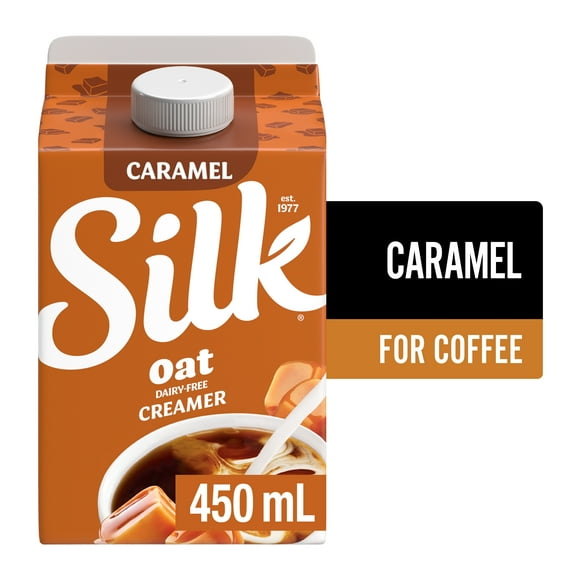 Silk Oat Coffee Creamer, Caramel, Dairy Free, 450 mL