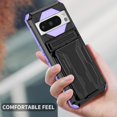thumbnail image 2 of KOMI for Google Pixel 8 Pro Case with Card Holder, Built-in Stand Full-Body Drop Tested Protective Wallet Case for Google Pixel 8Pro (Purple), 2 of 5