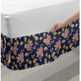 thumbnail image 2 of Floral Bed Skirt, Blossoming Flower and Leaves Seasonal Nature Vintage Foliage, Elastic Bedskirt Dust Ruffle Wrap Around for Bedding Decor, 4 Sizes, Lavender Brown, by Ambesonne, 2 of 2