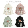 thumbnail image 3 of Minnieouse escolar espaciosa y duradera para mujer - escolar amplia para ocasiones aplicables para mujer Mochilas verde con insignia colgante, 3 of 6