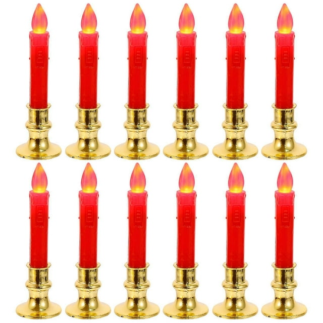 Realistic Fake Candles LED Flame Light For Incense Altar Fire-Free Decoration For All Occasions 12Pcs