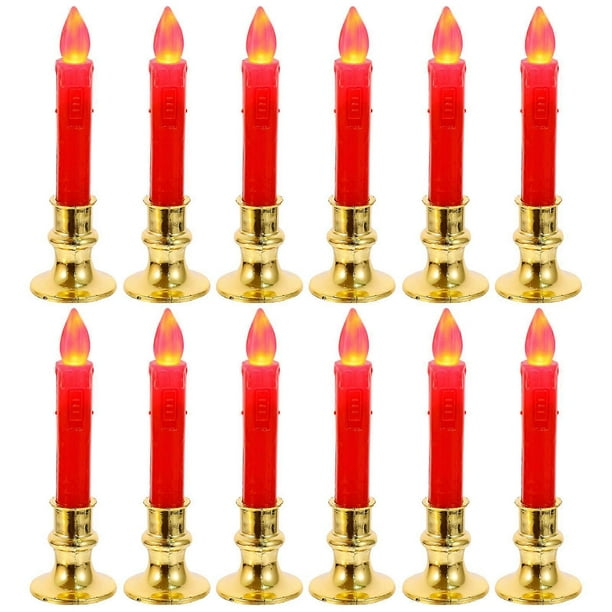 Realistic Fake Candles LED Flame Light For Incense Altar Fire-Free Decoration For All Occasions 12Pcs