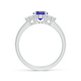 thumbnail image 2 of ANGARA Natural Solitaire Oval 1.25 ct Tanzanite and Diamond Promise Ring in 14K White Gold for Women (Size-8x6mm) | December Birthstone, Anniversary, Jewelry Gift for Women | Natural Tanzanite Ring, 2 of 9