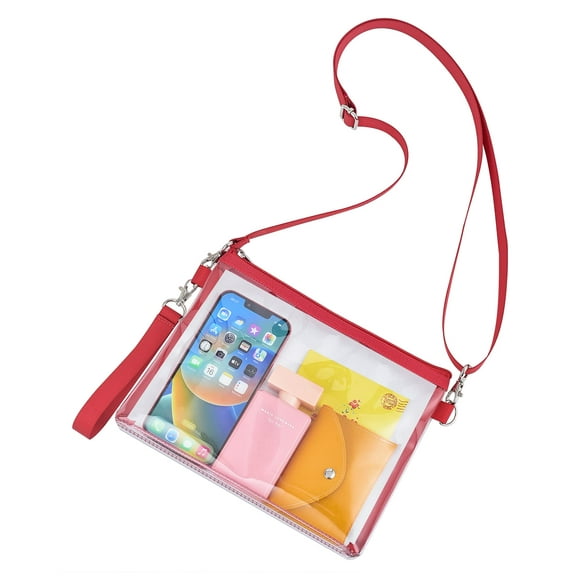 Bagenius Clear Purse Bolsa transparente aprobada por el estadio con correas extraíbles para el trabajo, eventos deportivos y conciertos