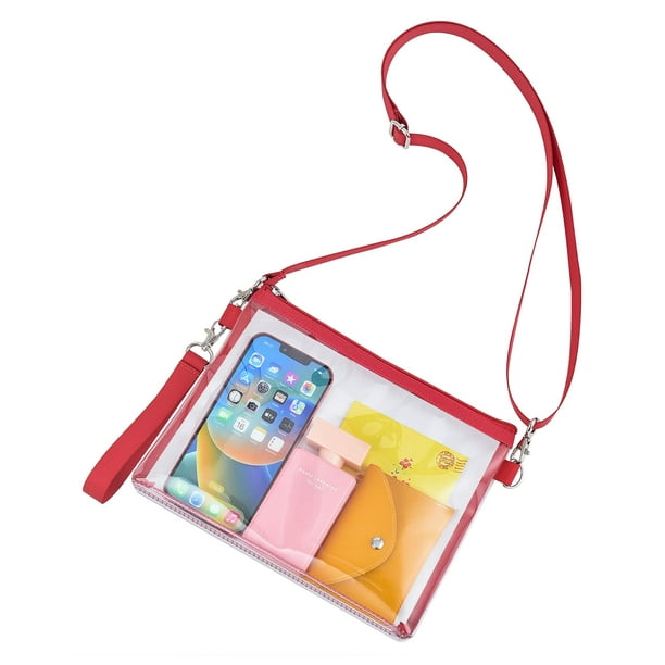Bagenius Clear Purse Bolsa transparente aprobada por el estadio con correas extraíbles para el trabajo, eventos deportivos y conciertos