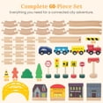 thumbnail image 2 of WoodenEdu 60Pcs Train Set for 3 Year Old Boys, Double-Side Wooden Train Set Tracks for Toddlers, Fits Brio, Thomas, Melissa and Doug, Kids Wood Train Toys for 3 4 5 Year Old Boys and Girls, 2 of 6
