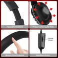 thumbnail image 4 of Stereo Gaming Headset for PS4, Xbox One,  PC, Mac, Laptop, EEEkit Wired Over Ear Headphones with Noise Canceling Mic, Surround Sound & Soft Memory Earmuffs, 4 of 8