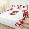 thumbnail image 3 of Manfei Letter Monogrammed E Boy 3pcs Twin Sheet Sets,Sport Baseball Twin Fitted Sheet,Ball Gamer Breathable Flat Sheet,Lightweight Room Decor, 3 of 7