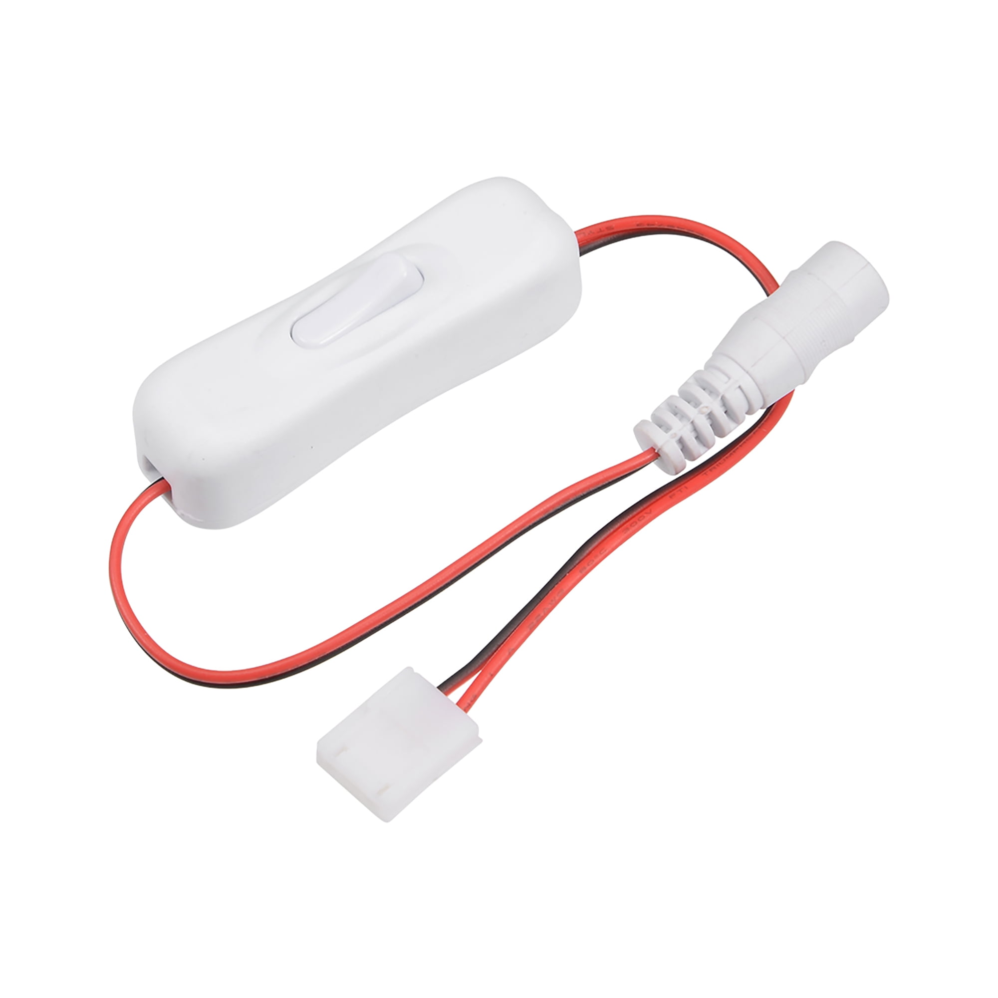 Uxcell Inline Rocker On Off Switch with 8mm 2-Pin to 2.1x5.5mm Female ...