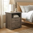 thumbnail image 2 of Furniture of America Chara Modern Wood 2-Drawer Nightstand with Open Top Shelf, Dark Gray, 2 of 14