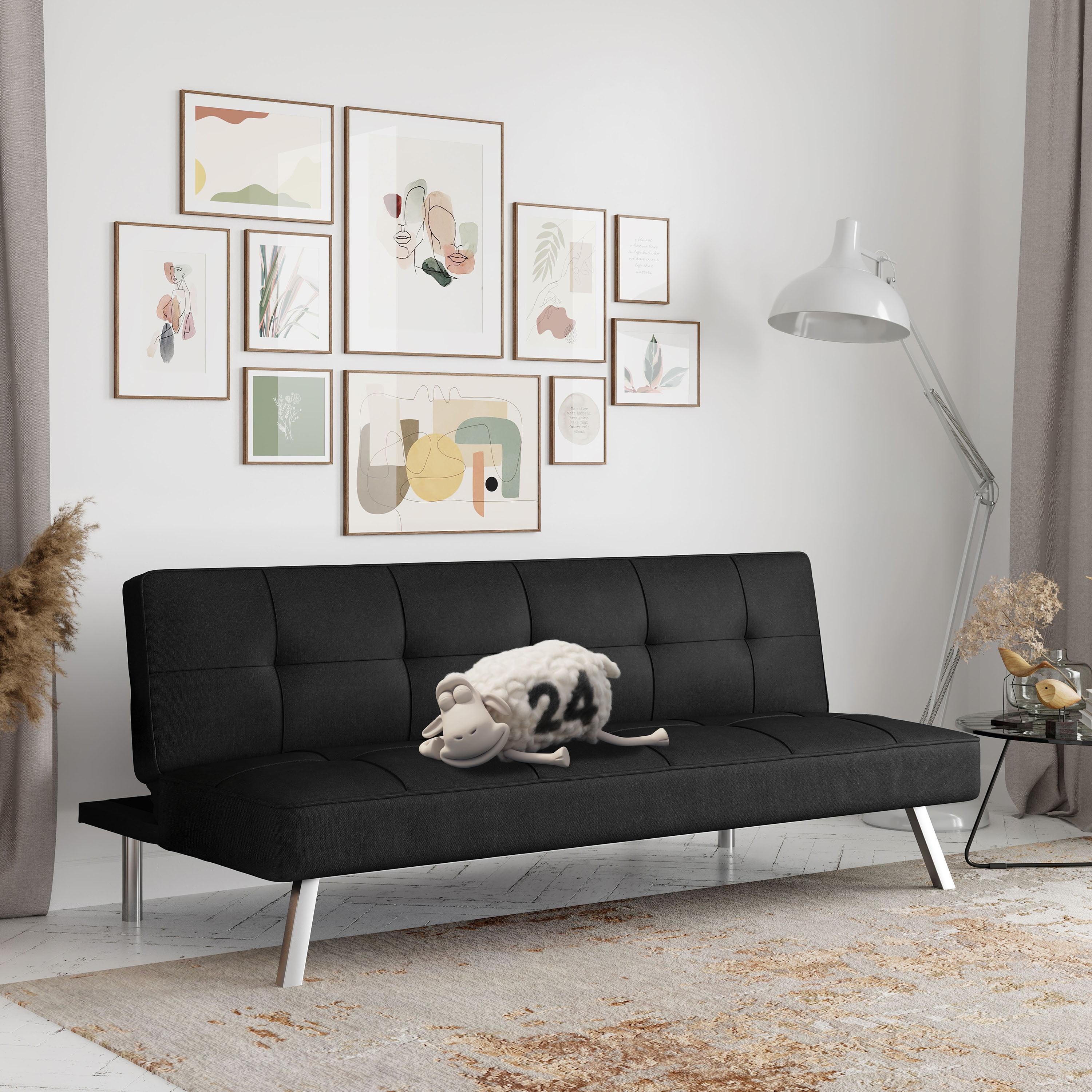 Serta Chelsea Modern Full Futon Black Fabric Walmart