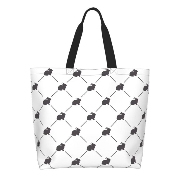 Easygdp Black Rabbit Bolsas Tote para Mujer, Bolsos de Hombro para Viaje, Bolsos de Mano de Gran Capacidad para Compras y Trabajo