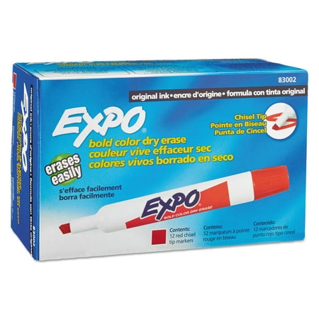 EXPO Dry Erase Markers, Chisel Tip, Red, Dozen - Walmart.com