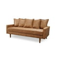 thumbnail image 4 of Koby Home Mid-Century Loveseat 70" Sofa Seat Faux Leather Sofas Couches 3-Seater Camel Brown, 4 of 5