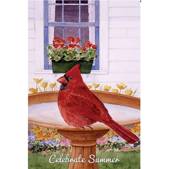 Premier Garden Flag- Cardinals and Geraniums