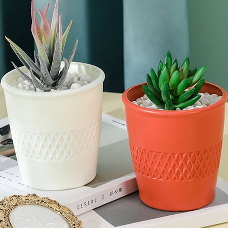 Vnanda 3Packs Plant Pots Indoor Flower Pot with Drainage Hole - Gardening Home Desktop Office Windowsill Decoration Gift