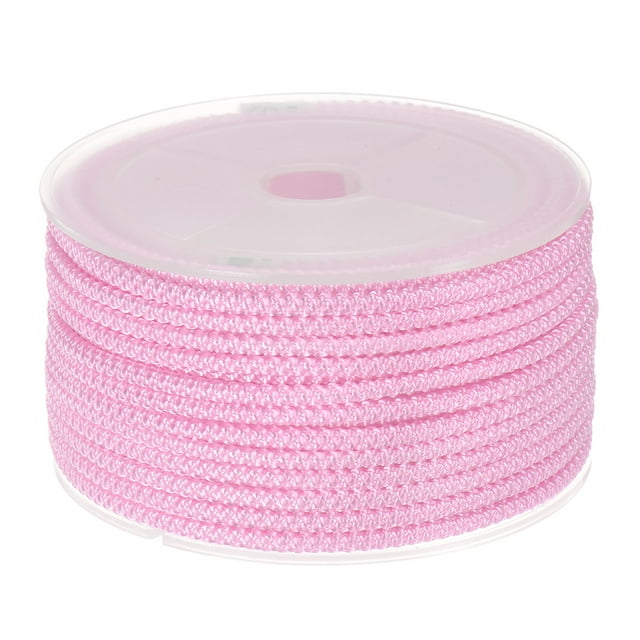 Unique Bargains Nylon Beading Thread Cord 3mm Extra Strong Braided Nylon String for Necklace Crafting 10M/33 Feet, Pink