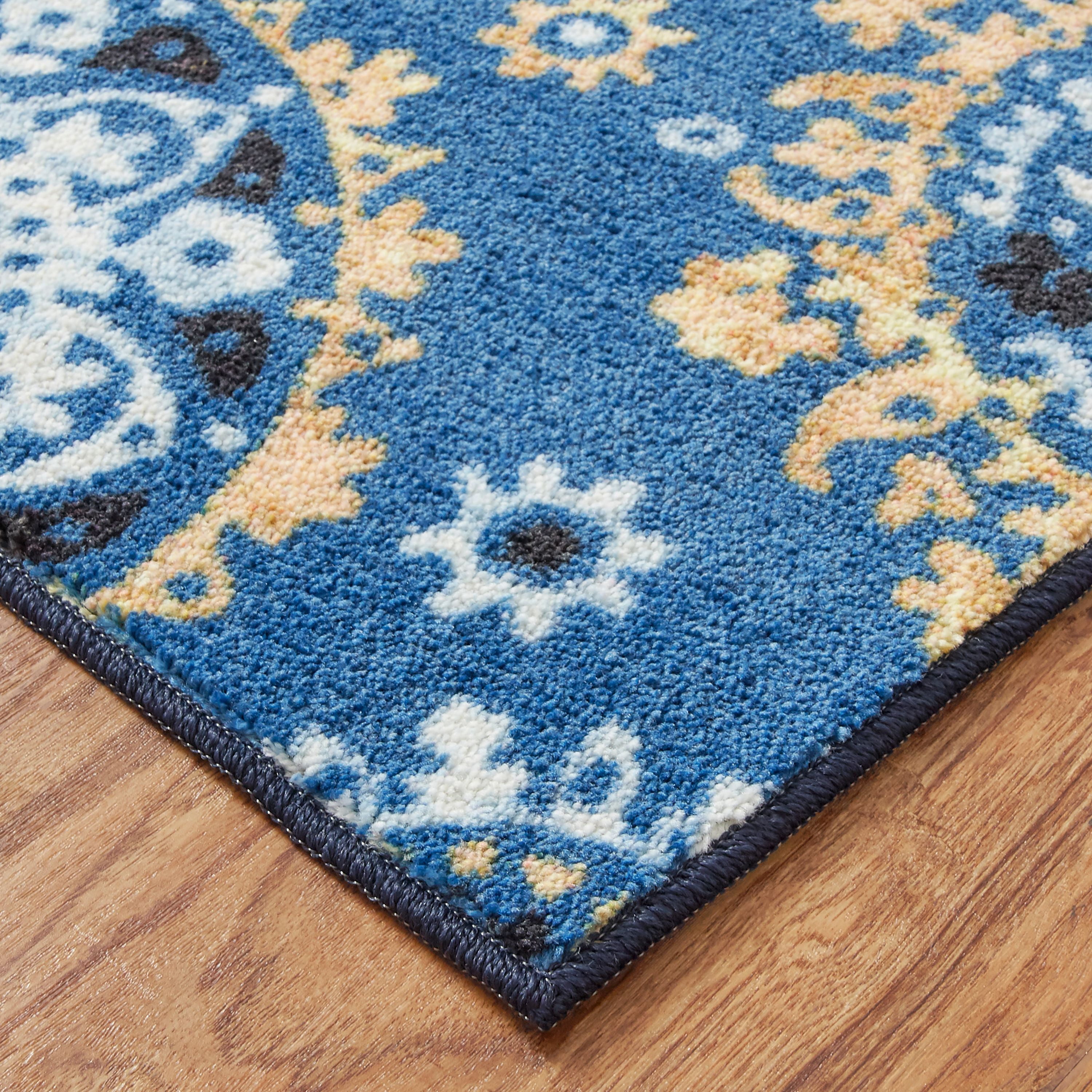 Mohawk Home Prismatic Tulsa Medallion Medium Blue Transitional Ornamental Precision Printed Area Rug, 5'x8', Blue