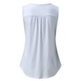 thumbnail image 5 of Tank Tops for Women Summer Ethnic Solid Button Up Pleated Crew Neck Sleeveless Shirts Trendy Tunic Camis, 5 of 6