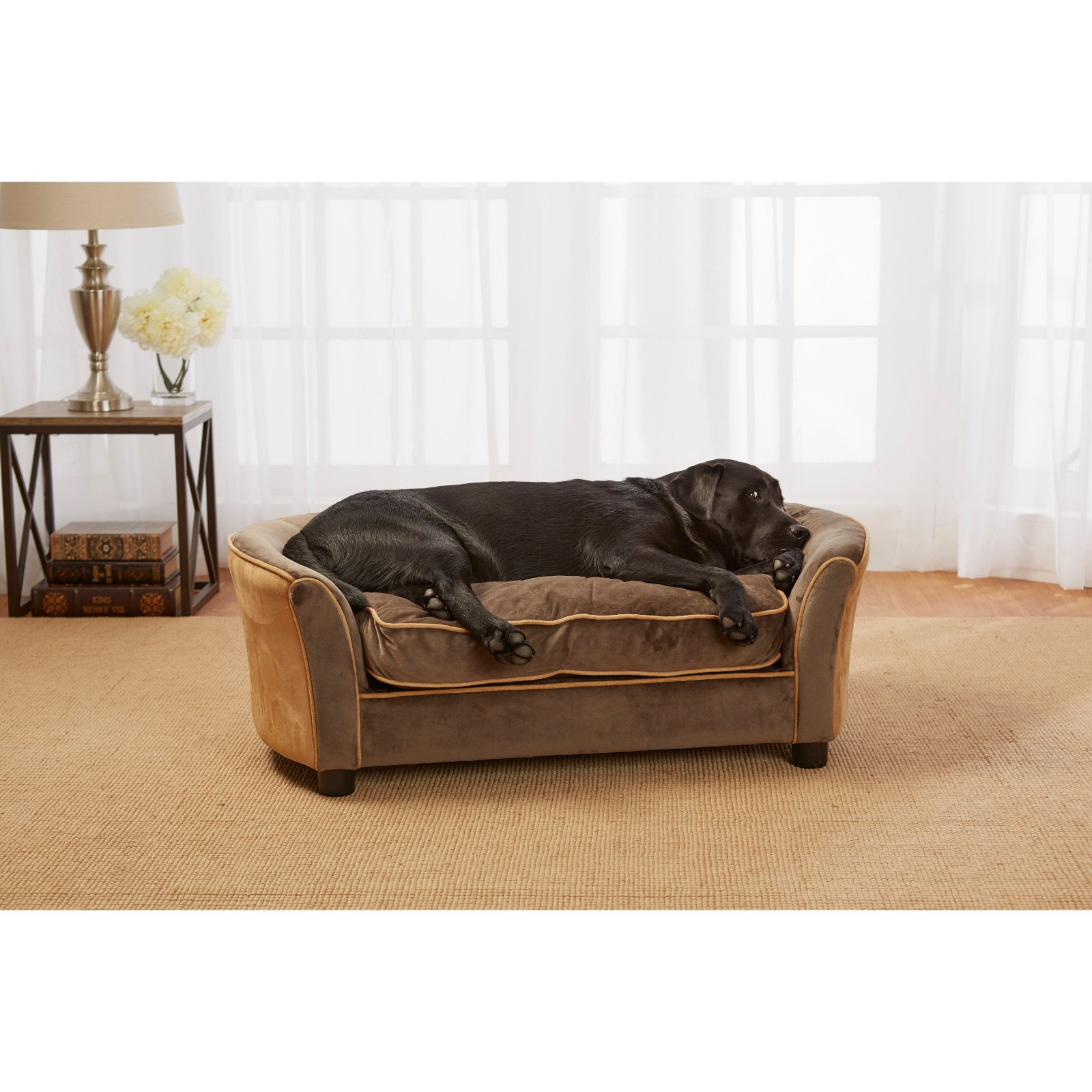 oval cushy dog sofa