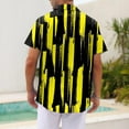 thumbnail image 3 of NAMTYQX Graphic Tees Men Tropical Graphic Button Front Casual Light Short Sleeve Plus Size V Neck Funny Hawaiian Shirts for Men Yellow Size 5XL, 3 of 5