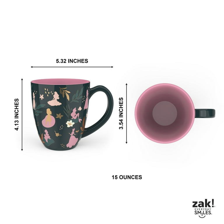 Zak Designs Disney Princess Ceramic Coffee Mug 2 Pack, Dishwasher