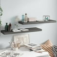 thumbnail image 1 of vidaXL Floating Wall Shelves 2 pcs High Gloss Grey 80x23.5x3.8 cm MDF, 1 of 5