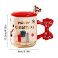 thumbnail image 3 of NWOKYZGH Christmas Mug Ceramic Merry Christmas Tree Mug with Spoon and Lid Festive Xmas Gift Cup for Hot Chocolate Coffee Eggnog, Microwave and Dishwasher Safe, 3 of 6