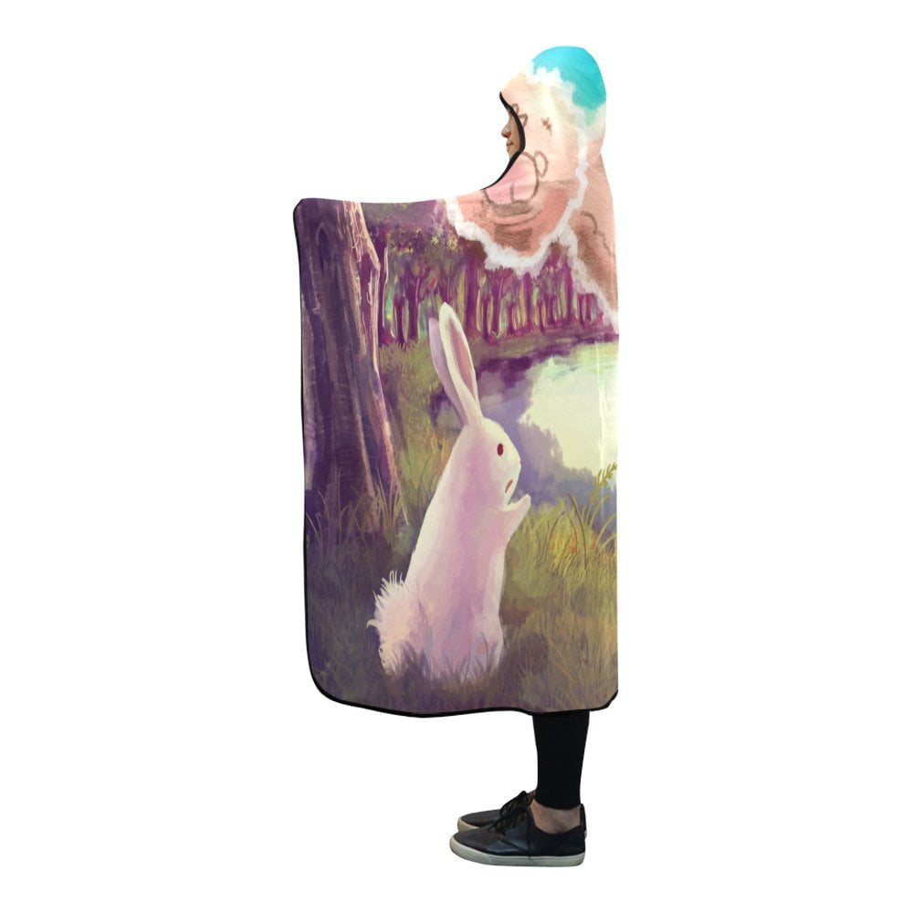 HATIART Rabbit And Duck Hooded Blanket Wearable Blanket Comfortable Hooded Throw Wrap 56x80 inch Walmart