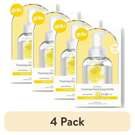 (4 pack) Gelo Foaming Hand Soap Refill Pod, Citrus Burst, 20 Fl Oz