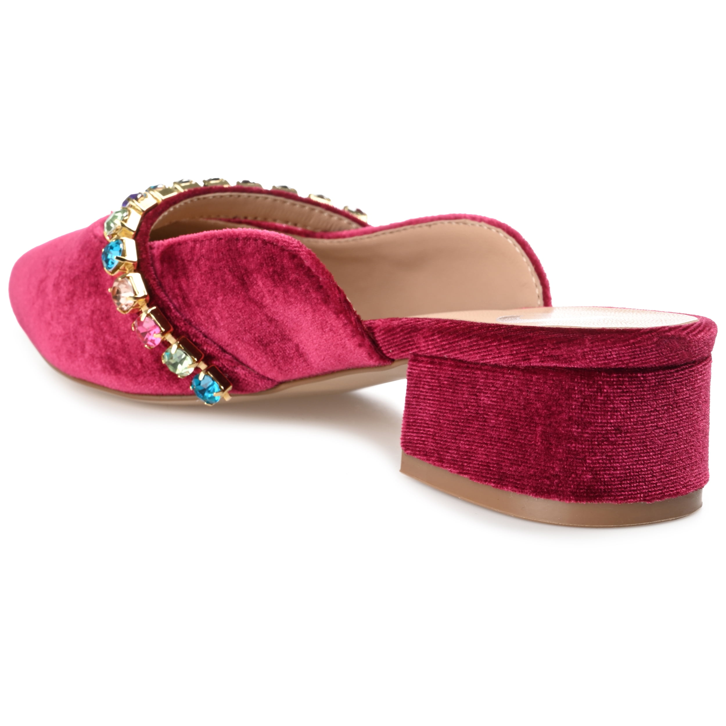 Journee Womens Jewel Mules Pointed Toe Slip On Evening Dress Flats