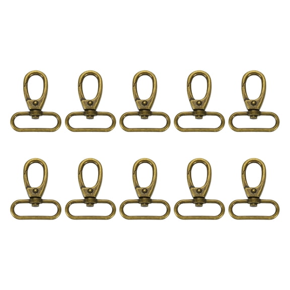 Uxcell 10Pack Swivel Clasps, 1.5" Oval Ring Lobster Clasp Claw Push Gate Snap Hooks, Bronze