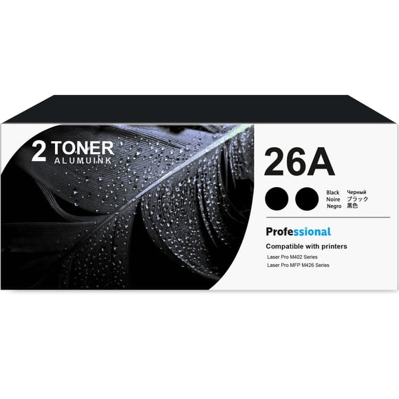 26A CF226A Toner Cartridge Black Lot de 2 Compatible pour Cartouches HP 26A CF226A Toner pour Imprimante Laser Pro M402 Series; Laser Pro MFP M426 Series