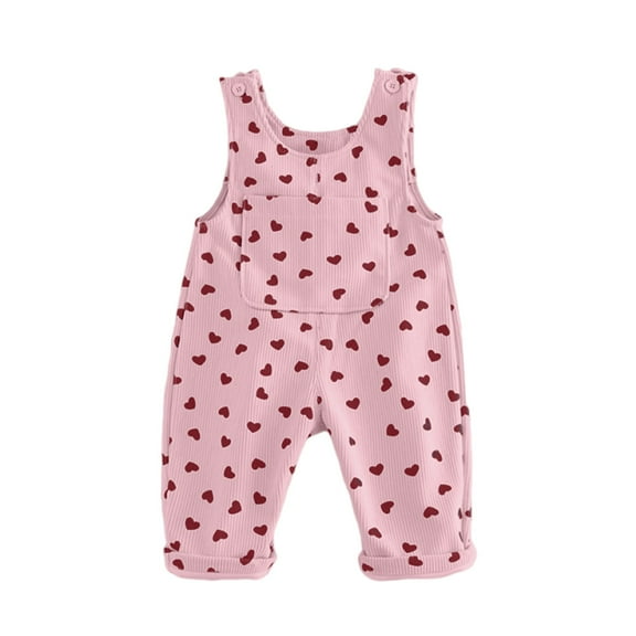 DXOUPM Baby Boy Clothes Girls Corduroy Overalls Suspender Straps Loose Button Down Jumpsuit with Pockets Pink 100