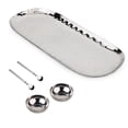 thumbnail image 2 of Full Polished Hammered Stainless Steel 4 Pcs. Cream & Sugar Set, 2 of 5