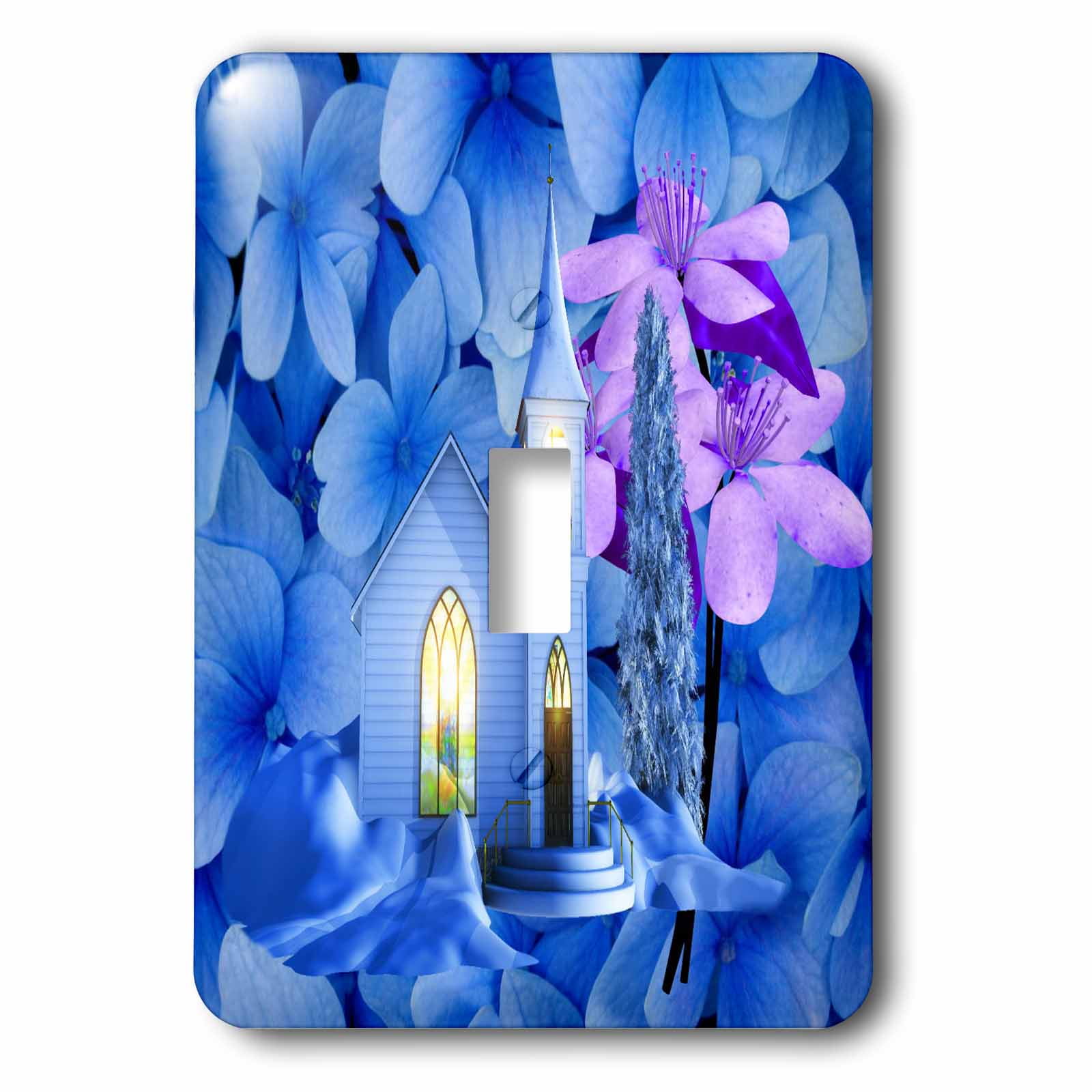 3dRose lsp_52237_1 Pretty Blue Flower Background and Lighted Chapel Toggle Switch 3dRose lsp_52237_1 Pretty Blue Flower Background and Lighted Chapel Toggle Switch