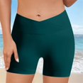 thumbnail image 4 of TTUHYWXI Womens Cross Waist Swim Shorts Tummy Control Bathing Suit Bottom Boy Shorts Swimsuit Bottom (Green, XL), 4 of 7